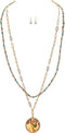 Gold Shell Pendant Layer Necklace Set