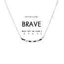 Brave Morse Code Dainty Stone Necklace
