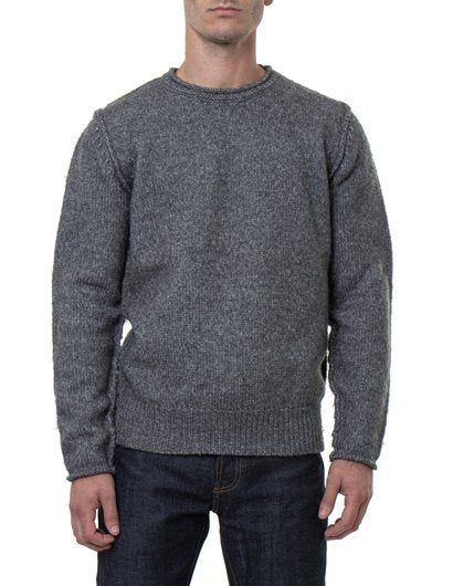 Men's Charcoal Roll Edged Sweater