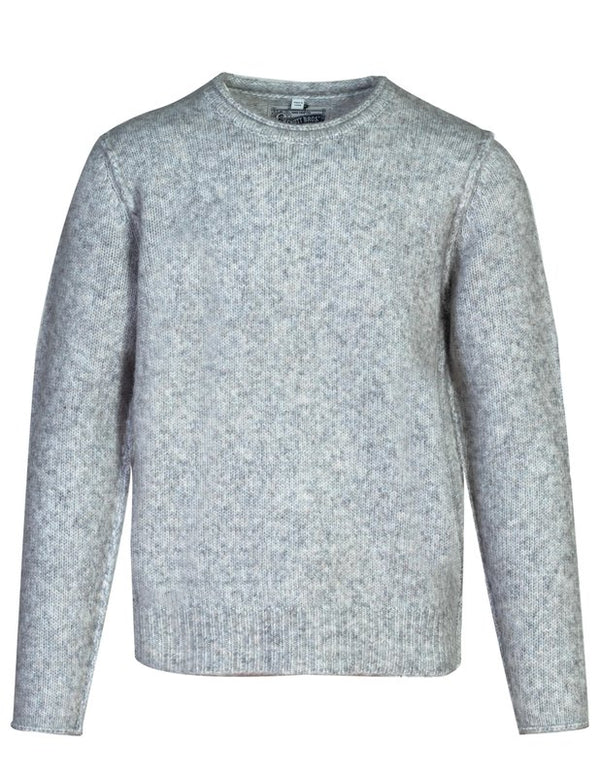 Men's Grey Rolled Edge Sweater - Cloud