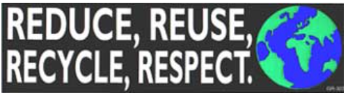 Reduce, Reuse, Recycle Bumper Sticker