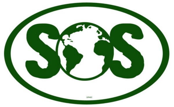 S.O.S. Earth Oval Bumper Sticker