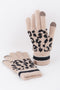 Leopard Touch Gloves with Stripe