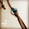 Suede Necklace with Genuine Turquoise Stone and Tassel