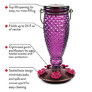 Diamond Wine Top- Fill  Glass Hummingbird Feeder