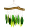 Driftwood Wind Chime Green Leaves