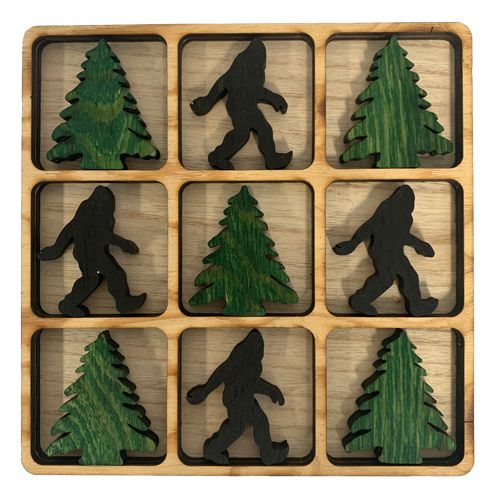 Wood Bigfoot & Pinetree Tic-Tac-Toe