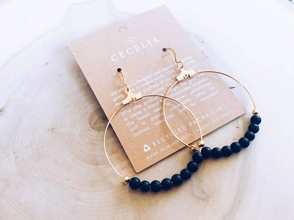 Gemstone Hoop Earring