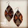 Leather Oval Earring - Brown