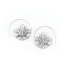 Tanvi Collection Earrings - Silver Lotus Open Hoop