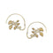 Tanvi Collection Earrings – Gold Leafy Vines Open Hoop