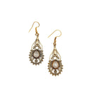 Gold-plated Tanvi Earrings with Semiprecious Stone – Rose Quartz