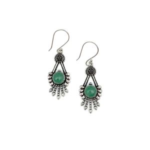 Tanvi Aventurine Earrings - Geometric Fringe