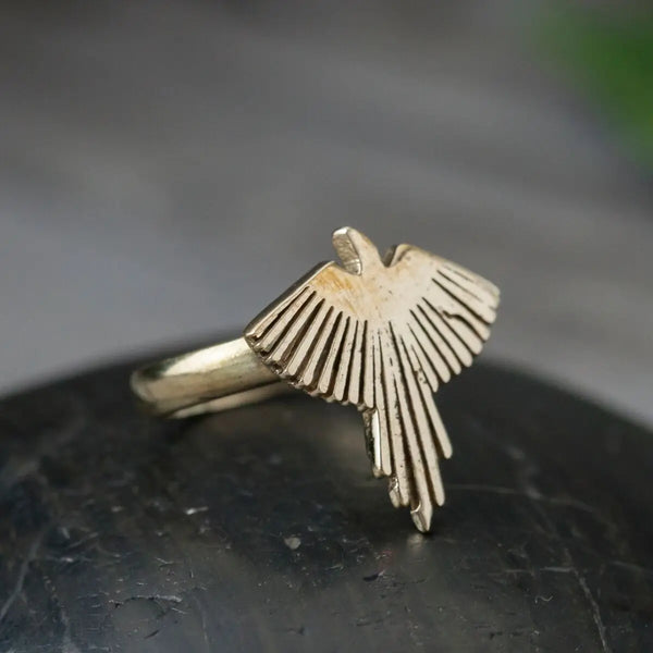 Brass Eagle Ray Ring