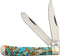 Amber Turquoise Trapper Knife