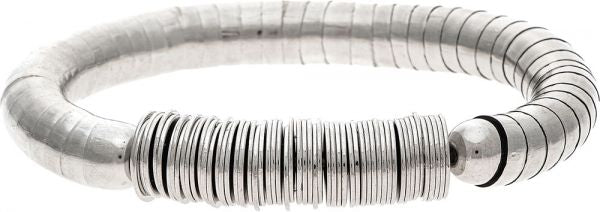 Silver Snaked Spacer Bead Bracelet