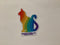 Rainbow Stripe Cat Sticker