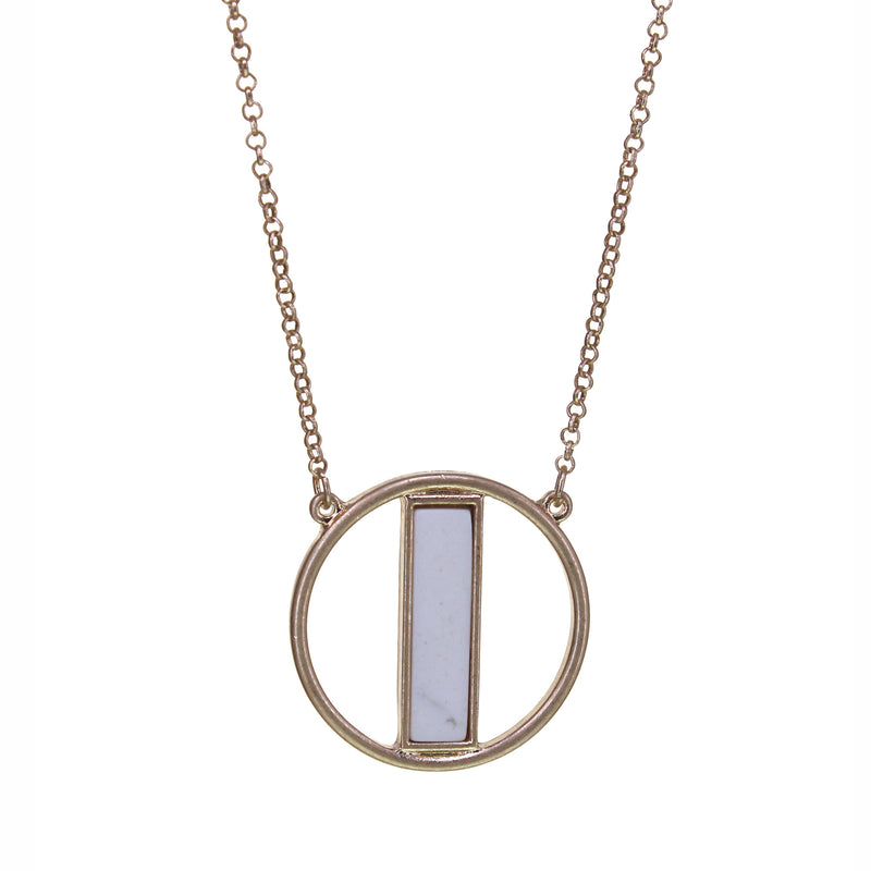 Semi Precious Stone in Circle Necklace