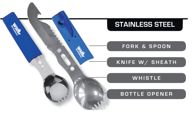 All in one camp cutlery set