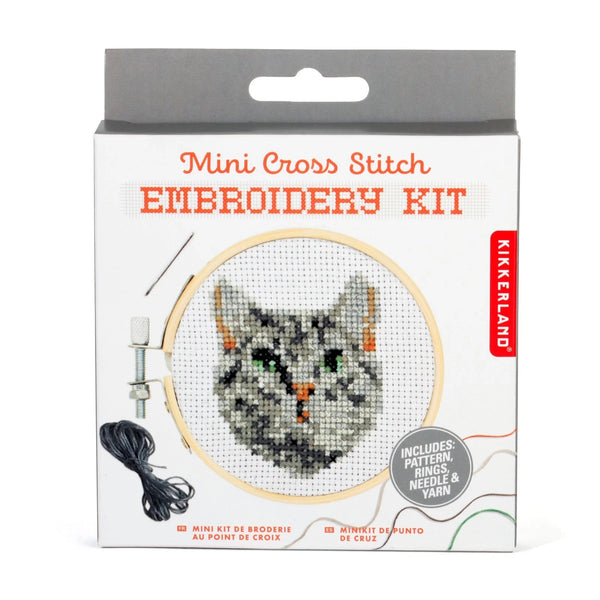 Mini Cross Embroidery Cat Kit