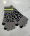 Leopard Touch Gloves with Stripe