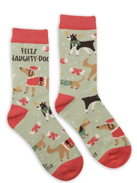 Holiday Socks Feliz Naughty Dog
