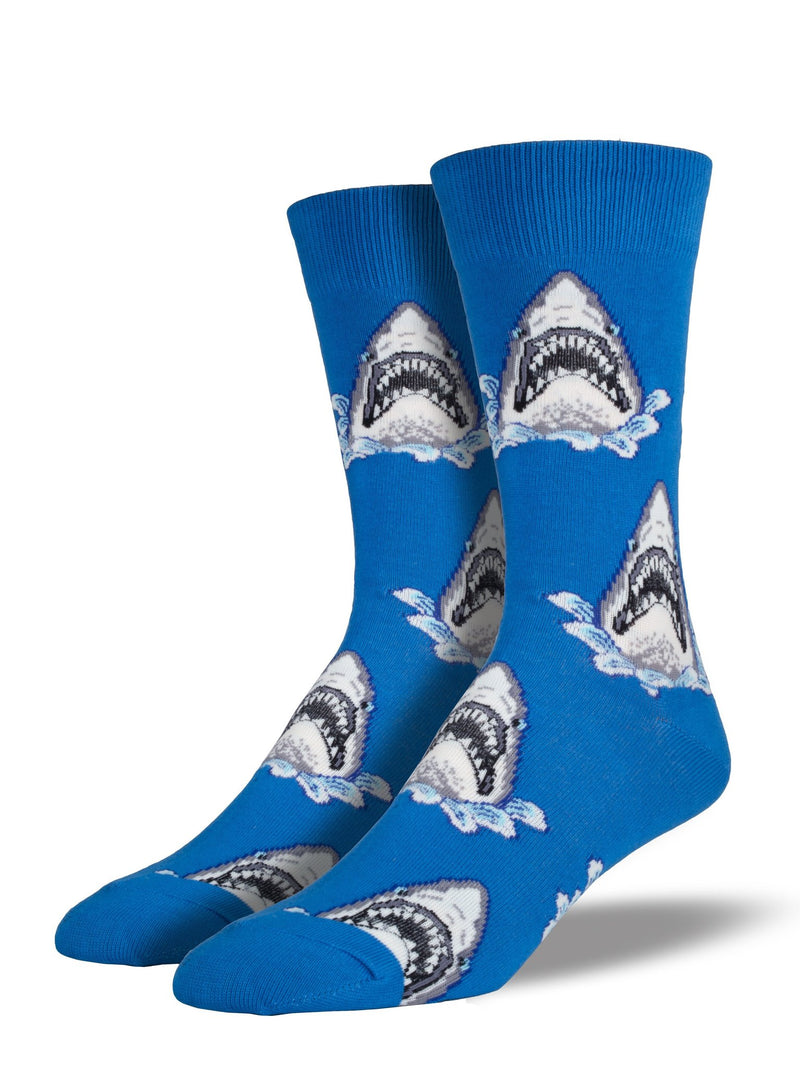 MEN'S SHARK ATTACK - Blue Socks