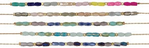 Iridescent Facet Bead Multi Color Anklet