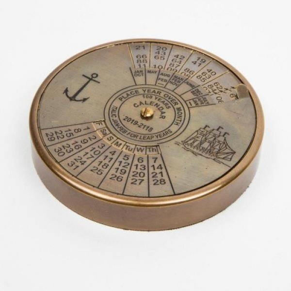 100 Year Brass Calendar and Compass