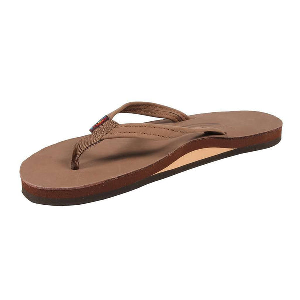 Women's Dark Brown Single Layer 1/2" Narrow Strap Rainbow Sandal
